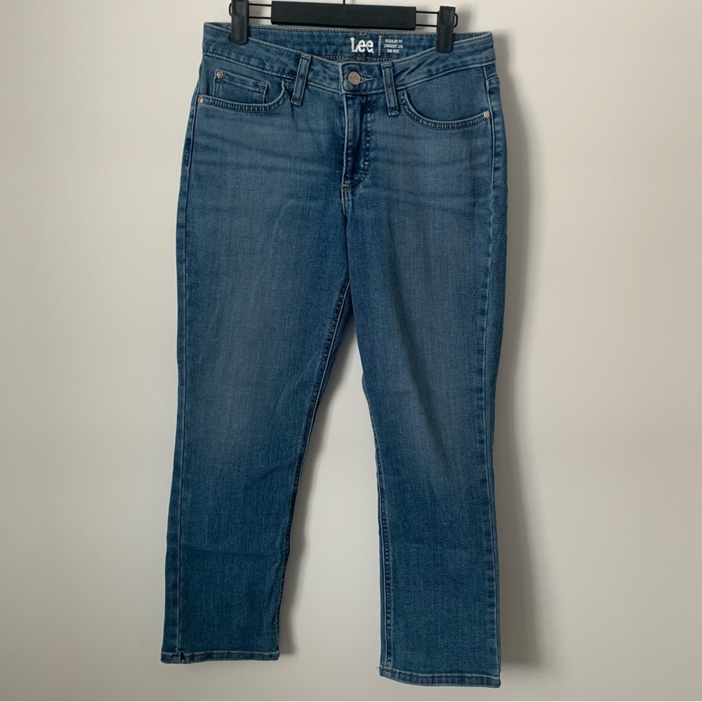 Lee Mid Rise Regular Fit Straight Leg Petite Jeans